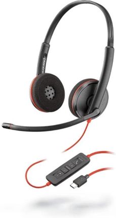 Poly Blackwire C3220 Zestaw Słuchawkowy Przewodowa Opaska Na Głowę Połączenia/Muzyka Usb Type-C Czarny, Czerwony