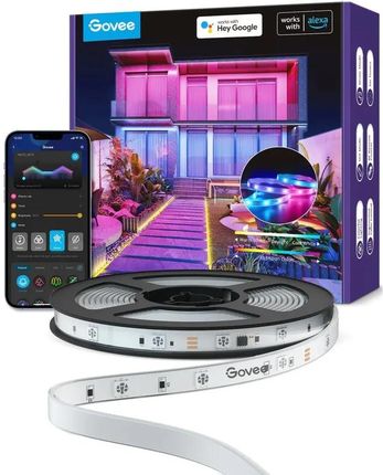 Govee Taśma LED zewnętrzna Wi-Fi Bluetooth RGBIC IP65 10m H6172