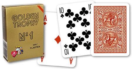 Modiano karty Poker Golden Trophy Plastic Czerwone