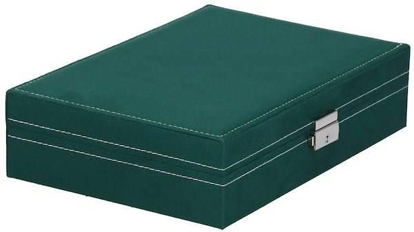 Springos Szkatułka Na Biżuterię 28X19,5X7 Cm Zielony Welurowy Organizer Z Przegródkami 32537 - zdjęcie 1 Springos Szkatułka Na Biżuterię 28X19,5X7 Cm Zielony Welurowy Organizer Z Przegródkami 32537