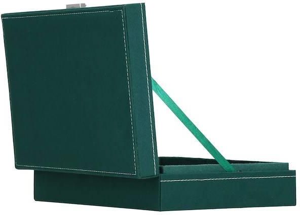 Springos Szkatułka Na Biżuterię 28X19,5X7 Cm Zielony Welurowy Organizer Z Przegródkami 32537