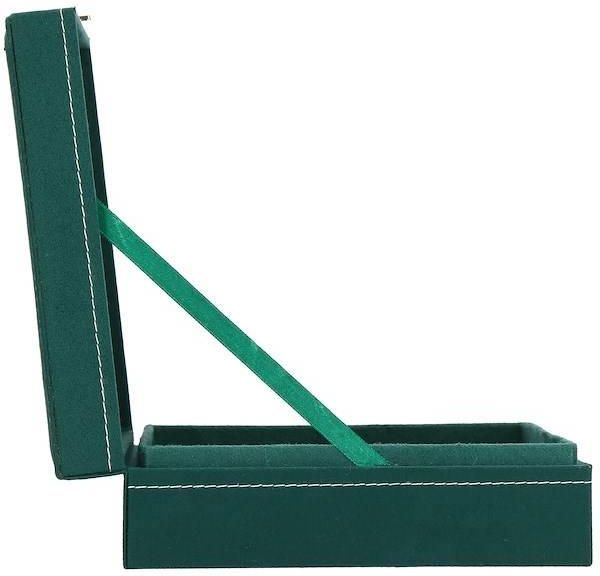 Springos Szkatułka Na Biżuterię 28X19,5X7 Cm Zielony Welurowy Organizer Z Przegródkami 32537 - zdjęcie 9 Springos Szkatułka Na Biżuterię 28X19,5X7 Cm Zielony Welurowy Organizer Z Przegródkami 32537