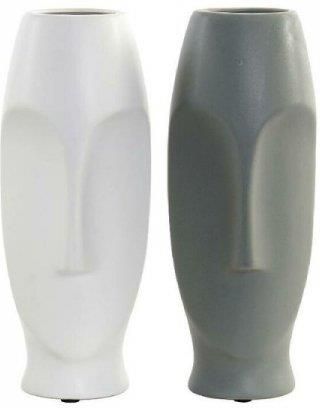 Dkd Home Decor Wazon Ceramika Szary Biały (11X11 26.8 Cm) (2 Pcs) 11044827