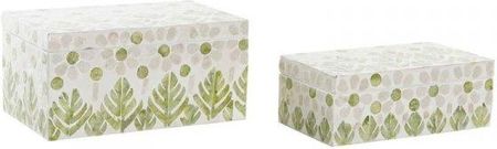 Dkd Home Decor Pudełko Na Biżuterię Masa Perłowa Bambus Tropikalny Liść Roślin (25X15 12 Cm) 12629632