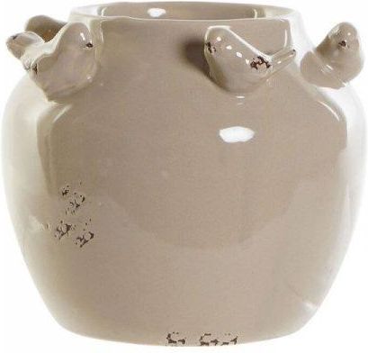 Dkd Home Decor Wazon Porcelana Szary Beżowy Ptaki Shabby Chic (15X15 13,5 Cm) (2 Sztuk) 12649145