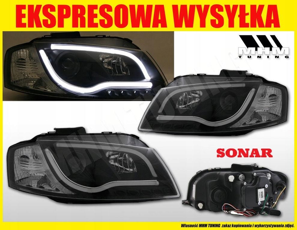 Lampa Przednia Sonar Reflektor Lampy Day Light Tube Led Audi A P