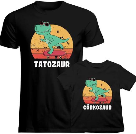 Komplet dla taty i córki - Tatozaur / Córkozaur - koszulki z nadrukiem