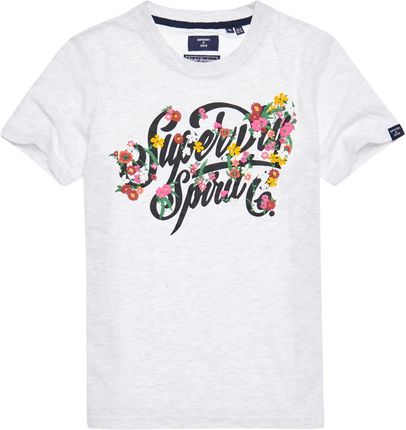 Damska Koszulka z krótkim rękawem SUPERDRY SCRIPT STYLE FLORAL TEE W1010733A54G – Biały