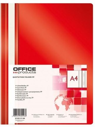 Office Products Skoroszyt Miękki A4 Pp Czerwony 25szt