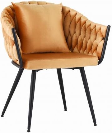 Komfort Biuro Krzesło Do Salonu Jadalni I Restauracji Pilo Pomarańczowe Ze Złotymi Nogami 4013