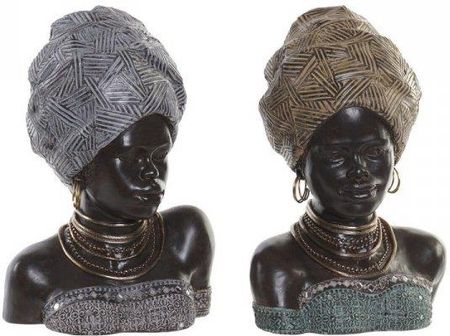 Dkd Home Decor Figurka Dekoracyjna Żywica Kolonialny Afrykanka (24 X 18 X 36 Cm) (2 Sztuk) 13550655