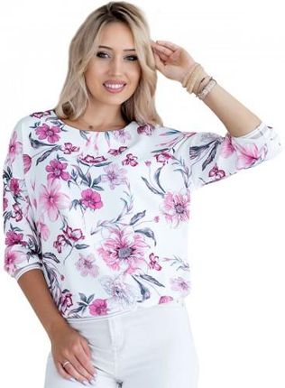 Kolorowa bluzka z modnym wielokolorowym kwiatowym printem