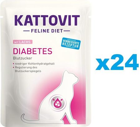 Kattovit Feline Diet Diabetes Łosoś 24 X 85 G