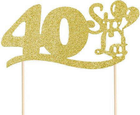 Partypal Topper Na Tort 40 Urodziny Złoty