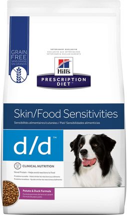 Hill'S Prescription Diet D/D Food Sensitivities Karma Sucha Dla Psów Kaczka & Ryż 1,5kg