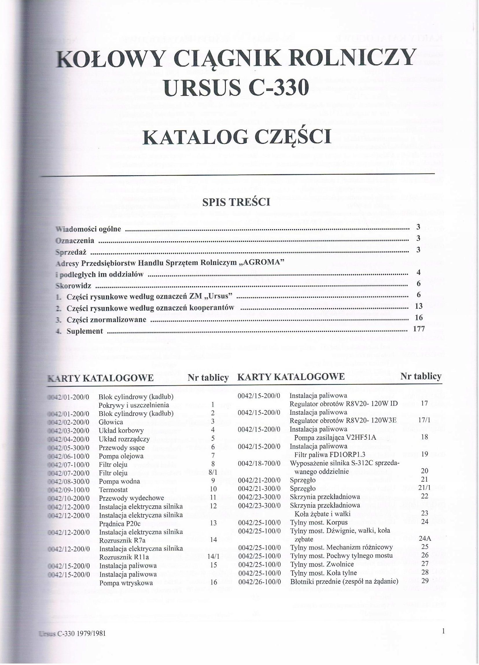 Agri Parts Katalog Części Zamiennych Ursus C 330 C330 - Opinie i ceny