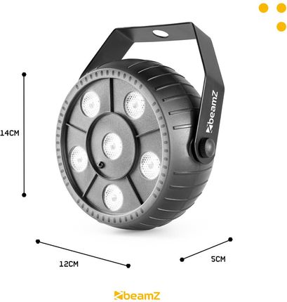 Beamz Reflektor Bateryjny Strobo Plp12 Party Par 6X 1W Biały - zdjęcie 3