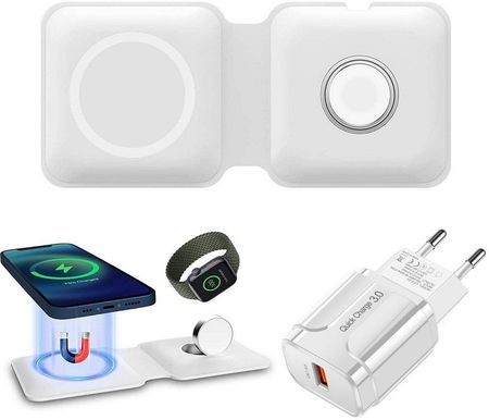 Ładowarka Fold Duo Q500 do MagSafe iPhone / Apple Watch / AirPods (White)