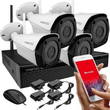Protec Kompletny Zestaw Monitoringu 4 Kamery 4K Uhd Wifi