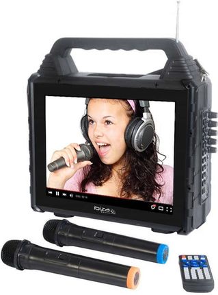 Ibiza Sound Mobilna Karaoke Z Ekranem I 2 Mikrofonami Vhf Karavision