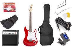 Max Gitara Elektryczna Gigkit Czerwona+ Akcesoria/ Zestaw