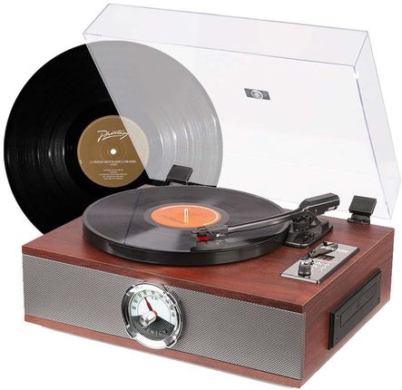 Fenton Rp180 Gramofon Z Głośnikami Vintage Usb, Bt, Fm Ciemne Drewno