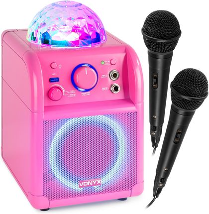 Vonyx Głośnik Karaoke Led Kula Różowy Sbs55P Bt