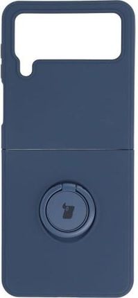 Etui Bizon Case Silicone Ring Sq Galaxy Z Flip 4, Granatowe (42036)