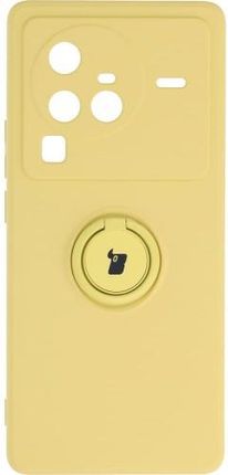 Etui Bizon Case Silicone Ring Sq Vivo X80 Pro, Żółte (42057)