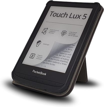 Housse Cuir Pocketbook Touch Lux 4/5, Basic Lux 2, Touch HD 3 - Protection Sommeil/réveil Automatique, Support Intégré