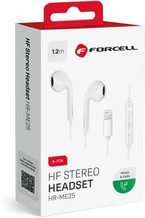 Forcell Zestaw Słuchawkowy / Słuchawki Stereo Do Apple Iphone Lightning 8-Pin Biały Hr-Me25 (17480847856)