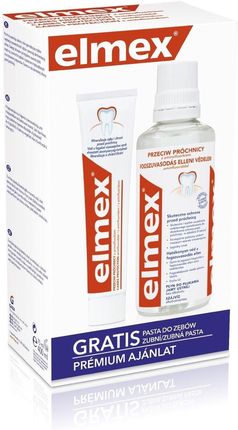 Elmex zestaw przeciw próchnicy płyn do płukania jamy ustnej 400ml + pasta 75ml