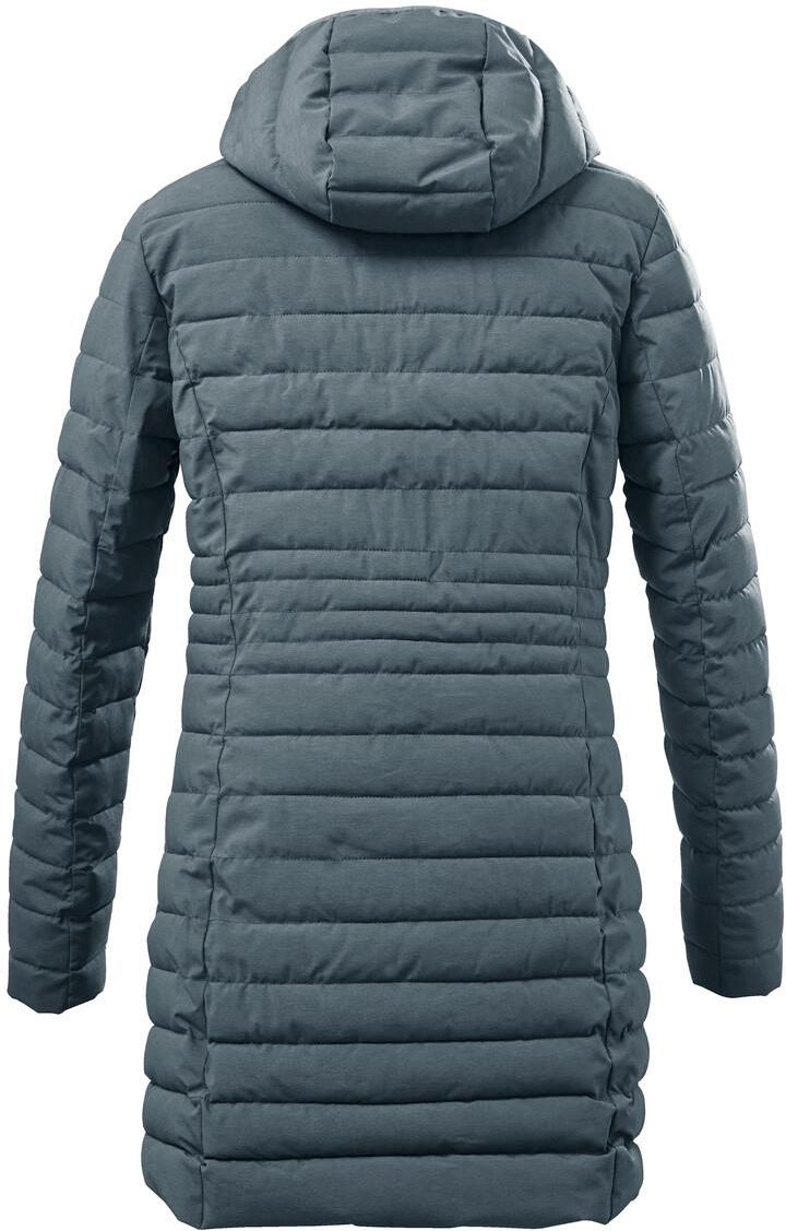Lang damesvest, gewatteerd vest, winterbodywarmer, donsvest, overgangsvest, warme donsjas, softshell damesjack met capuchon, licht mouwloos jack met rits, zakken, winterjas, E-groen, S