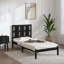 vidaXL Rama Łóżka Czarna Lite Drewno Sosnowe 100X200 Cm 3105594 - zdjęcie 1