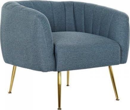 Dkd Home Decor Fotel Piana Niebieski Złoty Metal Drewno Poliester (81X75X73 Cm) 11271131