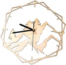 Góry - drewniany zegar ścienny z grawerem - Zegary handmade