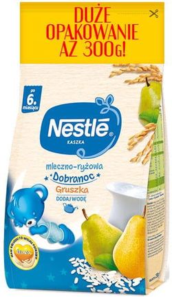 Nestle Kaszka Dobranoc mleczno-ryżowa Gruszka dla niemowląt po 6 Miesiącu 300g
