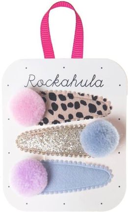 Rockahula Kids - 3 spinki do włosów Luna Leopard Pom Pom