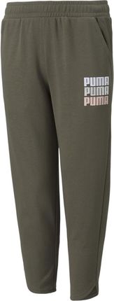 Spodnie dresowe dziewczęce Puma ALPHA 7/8 khaki 58923744