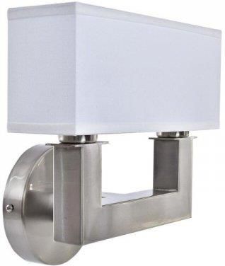 Dkd Home Decor Lampa ścienna Srebrzysty Metal Poliester Biały 220 V 40 W (25 14 24 cm) 