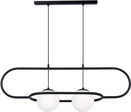Kaja Oświetlenie Czarna lampa wisząca z dwoma matowymi kloszami, idealna nad stół (K4960)