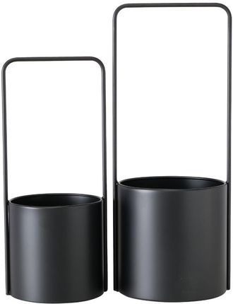 Boltze Doniczka wisząca stojąca metalowa czarna kwietnik MAESTRO- zestaw 2 sztuki (2025349)