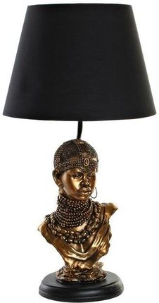 Dkd Home Decor Lampa stołowa Czarny Złoty Poliester Żywica Afrykanka (31 x 31 58 cm) (S3021003)