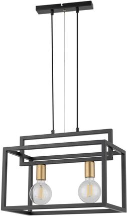 Sigma Prostokątny zwis czarny Vigo wisząca lampa klatka loftowa  (32439)