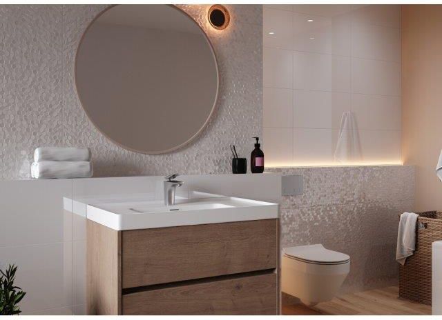 「Composition in Gray」【フレームサイズ 27×22cm】 PS803 WHITE SATIN WAVE STRUCTURE 29,8x59,8 GAT.I