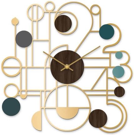 Dkd Home Decor Zegar Ścienny Złoty Żelazo Drewno Mdf 60X4.5X60Cm (S3026705)