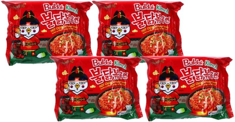 Samyang Hot Chicken Ramen Buldak Kimchi Noodles,135 Grams -Pack of 5