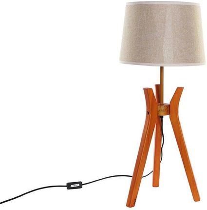 Dkd Home Decor Lampa stołowa Brązowy Beżowy Poliester Drewno 220 V 50 W (S3020719)