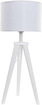 Dkd Home Decor Lampa stołowa Biały Poliester Drewno 220 V 50 W (30 x 30 72 cm) (S3020723)
