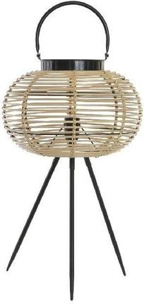 Dkd Home Decor Lampa stołowa Czarny Metal Brązowy Bambus (34 x 34 56 cm) (S3020874)